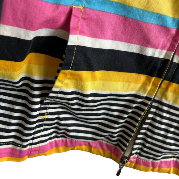 VTG‎ Y2K AMI Women Jacket L Rainbow Stripe Windbreaker Preppy Coastal Travel - Picture 9 of 13